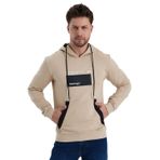 Slazenger VANDA Erkek Kanguru Cepli Kapüşonlu Bej Sweatshirt
