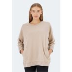 Slazenger VIKENTI SW OVERSIZE Kadın Sweatshirt Bej
