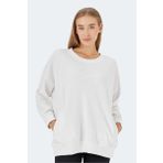 Slazenger VIKENTI SW OVERSIZE Kadın Sweatshirt Beyaz