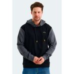 Slazenger VIOLA Erkek Kapüşonlu Cepli Siyah / Gri Sweatshirt