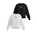 Slazenger VITAL 2 li set Kadın Crop Beyaz - Siyah Sweatshirt