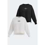 Slazenger VITAL 2 li set Kadın Oversıze Beyaz - Siyah Sweatshirt