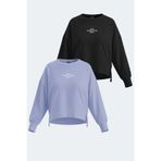 Slazenger VITAL 2 li set Kadın Oversıze Lila - Siyah Sweatshirt