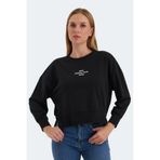 Slazenger VITAL Kadın Crop Siyah Sweatshırt