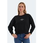 Slazenger VITAL OVERSIZE Kadın Sweatshirt Siyah