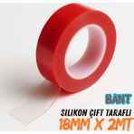 Slc Çift Taraflı Silikon Bant Kırmızı Güçlü Yapışkanlı Su Geçirmez Bant Çerçeve Tablo Bandı 18x2m