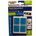 Slc Köpük Çift Taraflı Beyaz Köpük Bant Montaj Bandı 12' Li 25mmx30mm Özel Kesim