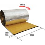SLC Marketim Kauçuk Bant Oto Ses Yalıtımı 9mm Alüminyum Folyolu 30 cm x 10 Metre