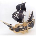 SLD 3D Korsan Tekne Modeli Dıy Ahşap Bulmaca Woodcraft Inşaat Kiti Gemi Ahşap Model Bulmaca Eğitim Yapboz Oyuncak Çocuklar Için | Bloklar (Siyah)