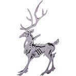 SLD Bulmaca Jigsaw Metal Elk 3D Paslanmaz Çelik Dıy Monte Ayrılabilir Model Bulmaca Süsler | Model Yapı Kitleri (Gümüş)