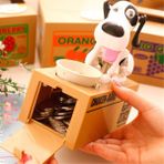 SLD Karikatür Robotik Köpek Para Kutusu Para Bankası Otomatik Stor Para Kumbara Para Tasarrufu Kutusu Moneybox Hediye