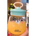 SLD Kawaii Cam Su Şişesi Taşınabilir Sevimli Ayı Kupası ile Çay Süzgeci Kaçak Proof Içme Şişesi Kız Öğrenciler Çocuklar Için Seyahat Kupası | Su Şişeleri (Mavi) (Yurt Dışından)