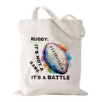 Sldpngo Kadınlar için Estetik Bez Çantalar Rugby Ürünleri Rugby Kız Hediyeleri Futbol Futbol Çantası Futbol Anne Hediyeleri Futbol Tote Çanta Takım Antrenör Hediyeleri Spor Taraftarları Futbol