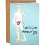 Sleazy Greetings Michelangelo David Heykeli Komik Doğum Günü Kartı Onun İçin | Koca Karı İçin Komik Yıldönümü Kartları | Yaramaz Kirli Uygunsuz Sevgililer Günü Kartı | Bunu Gördüm Ve Seni Düşündüm