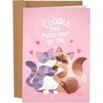 Sleazy Greetings Onun İçin Komik Doğum Günü Kartı | Sarılma Kediler Koca Karı İçin Komik Yıldönümü Kartları | Yaramaz Kirli Uygunsuz Sevgililer Günü Kartı | Cuddle Me Card