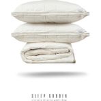 Sleep Garden Arden Lana Yün Yorgan Çift Kişilik Biyeli Şık Yorgan -2 Adet Yastık Set Ürün Jüt Keten Çantalı - 195 x 215 cm - 040-White-Navy