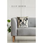 Sleep garden kadın yüzü siyah punch kırlent 45x45 - 45 x 45 cm
