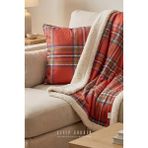 Sleep Garden Tv Battaniyesi Iki Taraflı & Kırlent Set Peluş Kırmızı Konforlu & Şık - Renkli - 120 x 170 cm