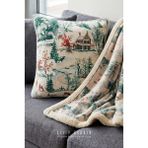 Sleep Garden Tv Battaniyesi & Kırlent Set Iki Taraflı Peluş Desenli Konforlu & Şık - Renkli - 120 x 170 cm