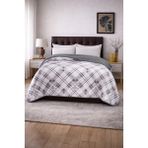Sleep Garden Yatak Örtüsü/battaniye Gri Kareli Peluş Çift Taraflı - Renkli - 160 x 220 cm