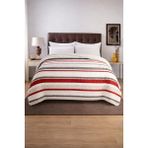 Sleep Garden Yatak Örtüsü/battaniye Kırmızı Çizgili Peluş Çift Taraflı - Renkli - 200 x 220 cm