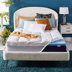 Sleep Innovations Çift Katmanlı 10 cm Hafızalı Köpük Yatak Üstü, Tam Boy, Orta Destek, 5,8 cm Soğutma Jeli Hafıza Köpüğü Plus 5,8 cm Yastık Üstü Örtüsü