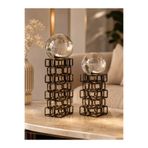 Sleep Nova Infinity Sphere Dekoratif Metal Küre Biblo Seti Siyah Modern Salon Konsol Ofis Dekoru 2'li
