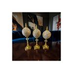 Sleep Nova Ivory Gold Mosaic Küre Dekoratif Obje Seti – Krem Mermer Desenli Lüks Modern 3’lü Masa Üstü Ev Dekor