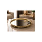 Sleep Nova Royal Mirror Gold Aynalı Dekoratif Tepsi Lüks Salon Konsol Sehpa Dekoru