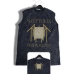 Sleep Token Ense Baskılı Yıkamalı Kolsuz Tişört, Unisex Rock Band Temalı Sıfır Kol Vintage Atlet - Siyah - 3XL