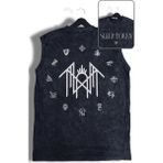 Sleep Token Sırt Baskılı Yıkamalı Kolsuz Tişört, Unisex Rock Band Temalı Sıfır Kollu Retro Atlet - Siyah - 4XL