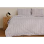 Sleeptown Keten Görünümlü Armürlü Pamuk Nevresim Takımı Gri-Bej 200x220 Çift Kişilik Bej