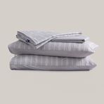 Sleeptown Keten Görünümlü Armürlü Pamuk Tek Kişilik Nevresim Takımı 160x220 cm Gri