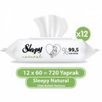Sleepy 12x60 720 Yaprak Natural Bebek Havlusu