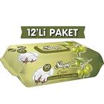 Sleepy 12x90 Yaprak Zeytinyağı ve Pamuksu Lifler Islak Mendil