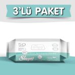 Sleepy 3'lü Vücut Temizleme Mendili 50 Adet Kokusuz 90 Yaprak Hassas Ciltler İçin Güvenli Temizlik - 1