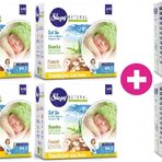 Sleepy 40 Yaprak 12'li Pamuklu Yenidoğan Natural Bambu Islak Havlu Mendil Set+2'li Bakım Örtüsü Set