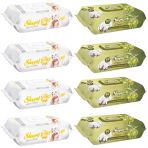 Sleepy 4x90'lı Sensitive + 4x90'lı Zeytinyağlı Islak Havlu