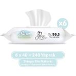 Sleepy 6x40 Bio Natural Islak Havlu
