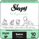 Sleepy Babycare Bebek Bakım Örtüsü 60X90 cm Yumuşak Dokulu Sıvı Geçirmez Arka Yüzey 10 Adet - Beyaz