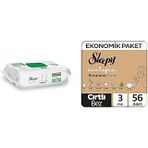 Sleepy Beyaz Sabun Katkılı Yüzey Temizlik Havlusu (2x) + Ecologic Ekonomik Paket Bebek Bezi 3 Numara