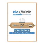 Sleepy Bio Çözünür Yüzey Temizlik Havlusu&Mendili Deniz Tuzu&Yosun 3x50 (150 Yaprak)