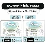 Sleepy Bio Hijyenik Ped Uzun 20'Li + Günlük Ped Uzun 32'Li