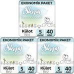 Sleepy Bio Natural 2Li Jumbo Külot Junıor 40 Adet 5 numara (3 paketi)