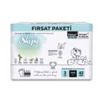 Sleepy Bio Natural Fırsat Paketi Cırtlı Bebek Bezi 3 Numara