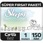 Sleepy Bio Natural No:1 Yenidoğan 150 Adet Bebek Bezi