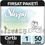 Sleepy Bio Natural No:1 Yenidoğan 50 Adet Bebek Bezi
