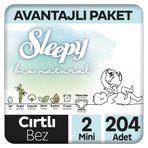 Sleepy Bio Natural No:2 Mini 204 Adet Bebek Bezi