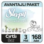 Sleepy Bio Natural No:3 Midi 168 Adet Bebek Bezi
