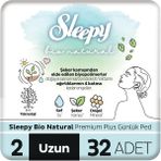 Sleepy Bio Natural Premium Plus 32 Adet Günlük Uzun Ped
